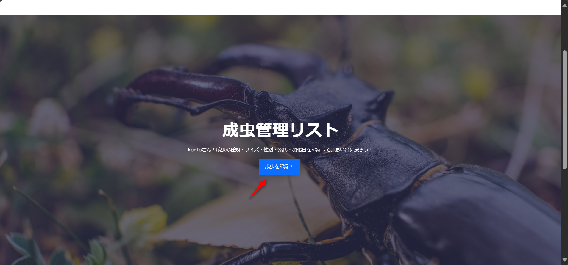 成虫管理画面